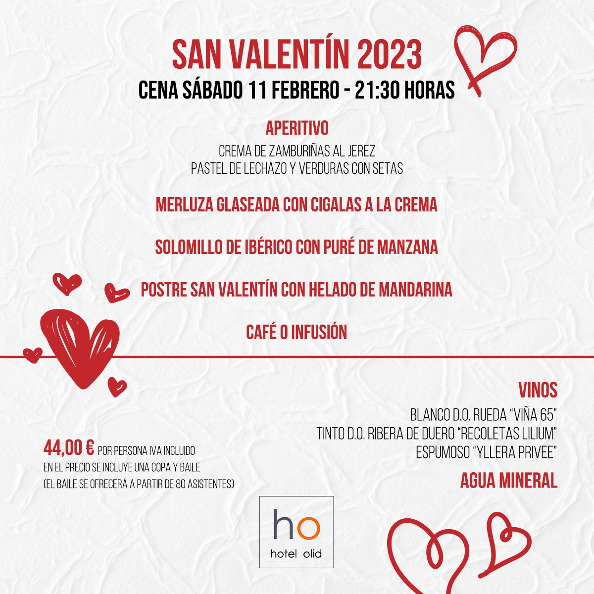 San Valentín en el Hotel Olid de Valladolid