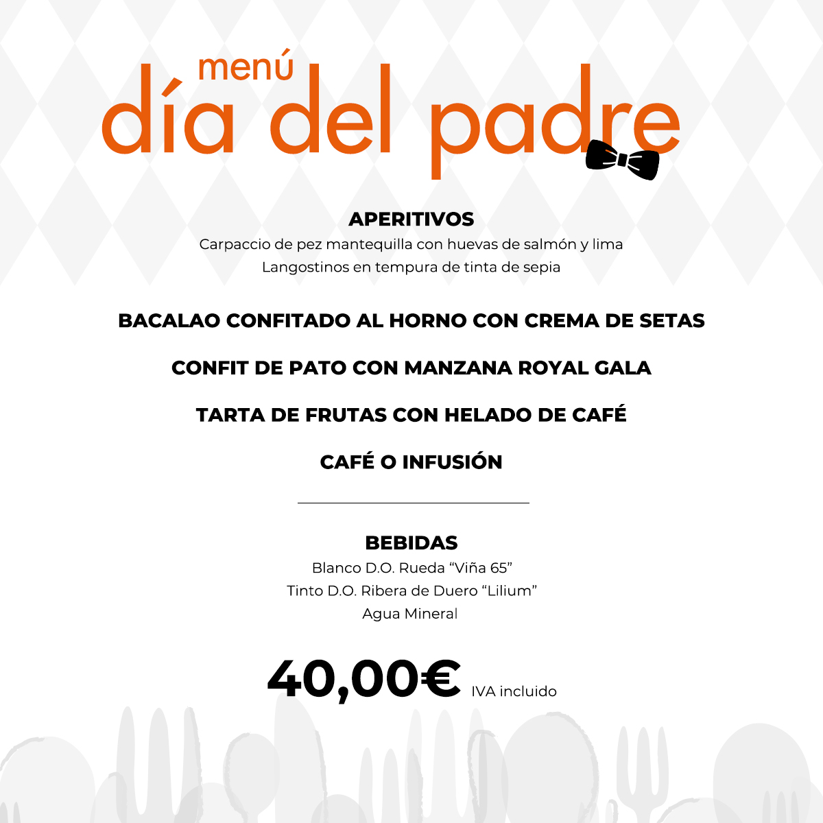 Menú Día del Padre Hotel Olid 2023