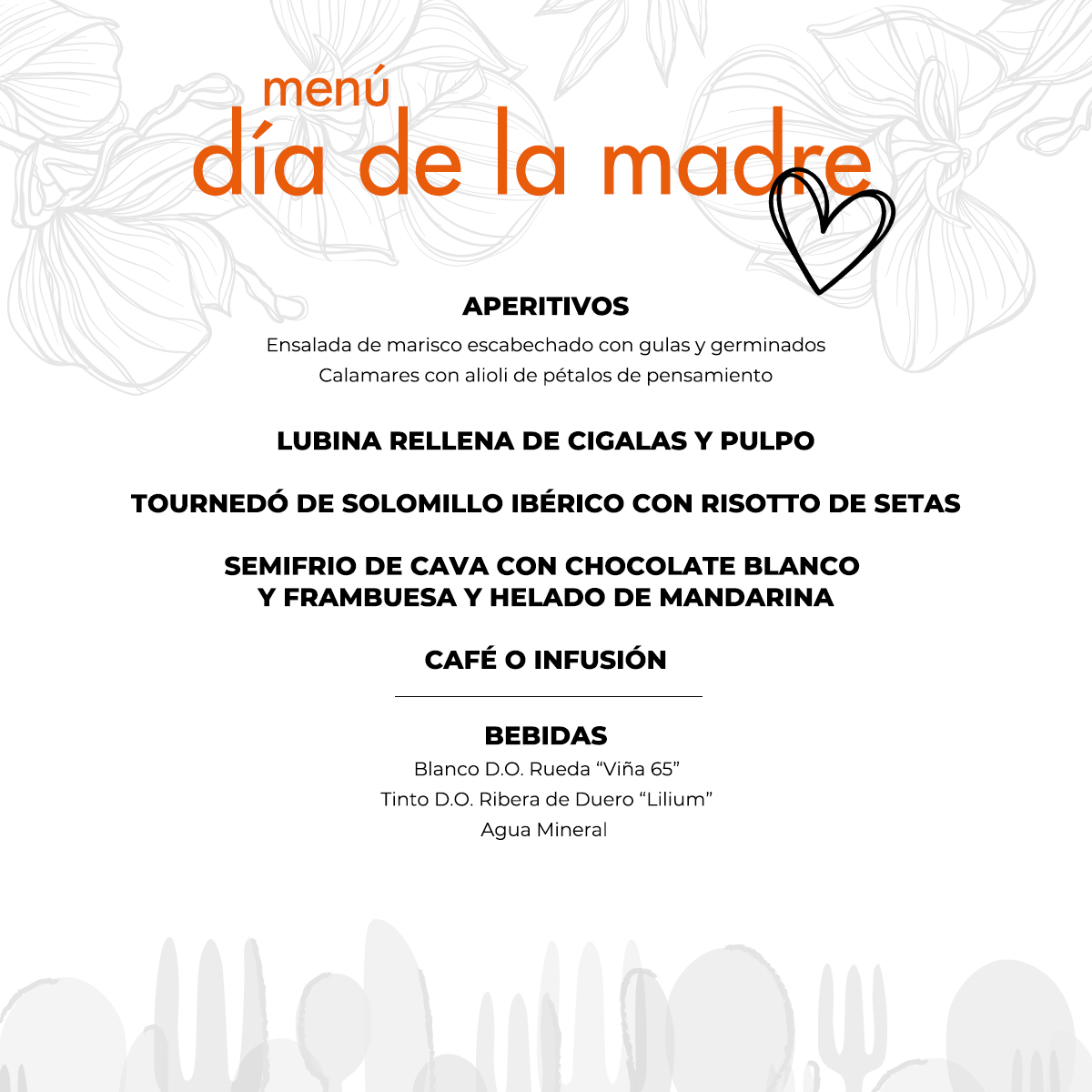 Un menú especial para celebrar el Día de la Madre en Hotel Olid