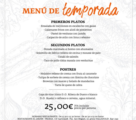 Saborea el verano con nuestro menú de temporada en Hotel Olid