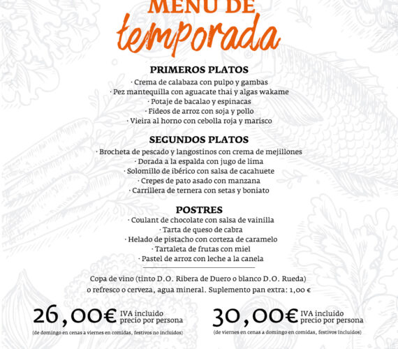 Nuevo menú de temporada en Hotel Olid