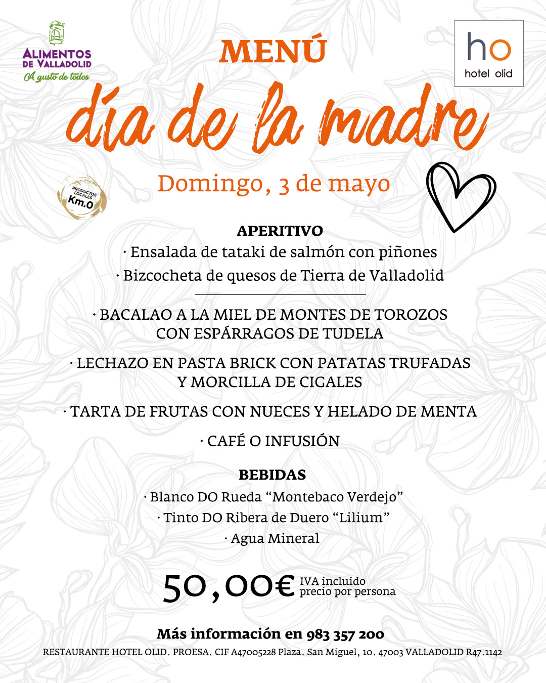 Menú Día de la Madre